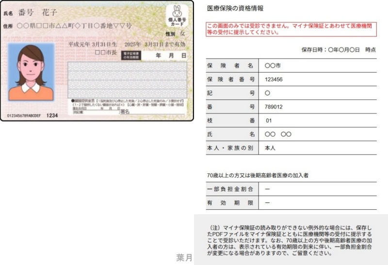 病院医療費健康保険証マイナンバーカード医療保険の資格情報1