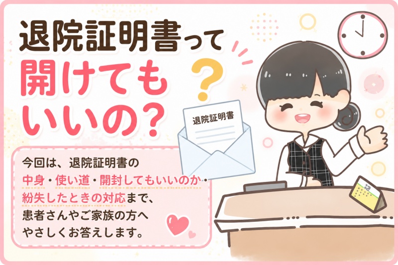 医療費退院証明書開けてもいいの？中身使い道紛失時の対応