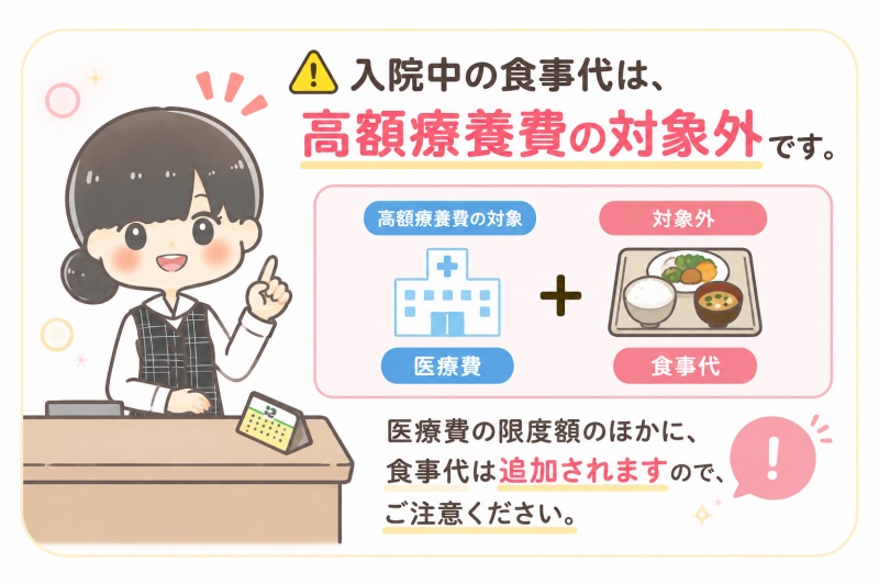 病院入院中食事代高額療養費の対象外医療費限度額に追加