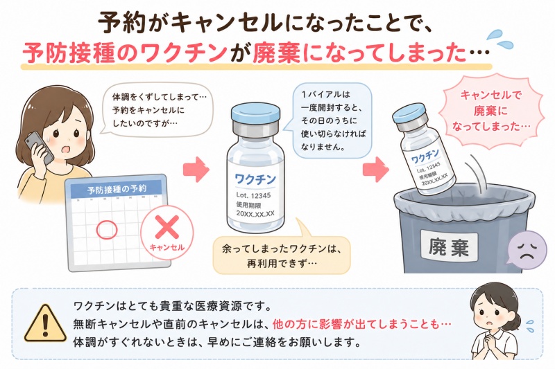 病院キャンセル料予防接種のワクチンが廃棄になってしまった