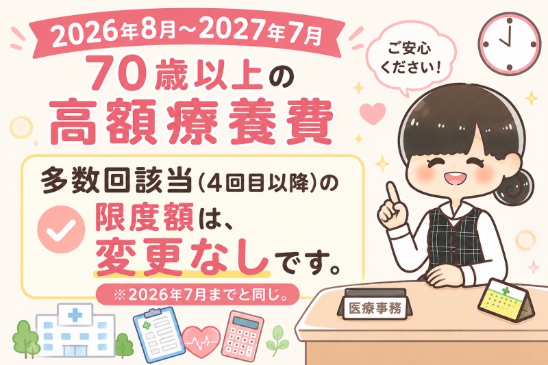 病院医療費高額療養費70歳以上限度額多数回4回目変更なし