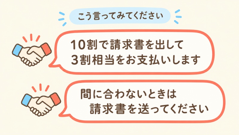 会計保留を渋られたときの提案フレーズ