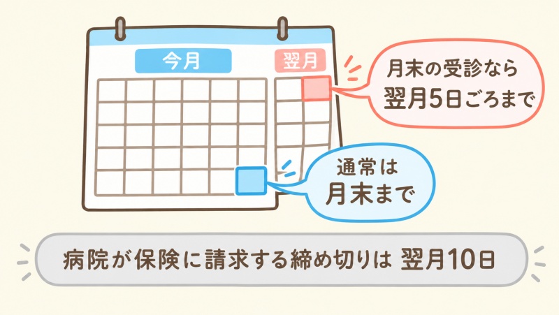 保険証を病院へ持参する期限を示したカレンダー